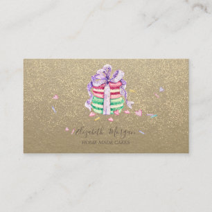 Tarjeta De Visita Rustic Kraft, Macarons Pasteles Hechos a Mano