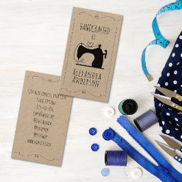 Tarjeta De Visita Rustic Kraft Vintage Sewing Machine Handcrafted 