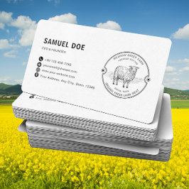Tarjeta De Visita Rustic Lamb Sheep Farm LOGO QR Code