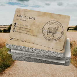 Tarjeta De Visita Rustic Lamb Sheep Farm LOGO QR Code