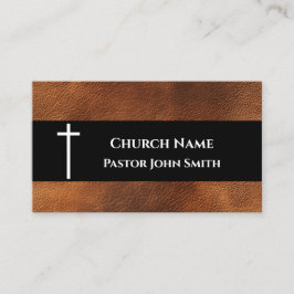 Tarjeta De Visita Rustic Leather Church