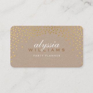 Tarjeta De Visita RUSTIC MINI CONFETTI lindo Relieve metalizado de o