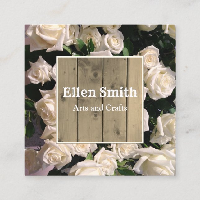 Tarjeta de visita Rustic Rosa Floral Design (Anverso)