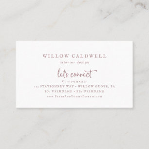 Tarjeta de visita Rustic Rosa Gold Script