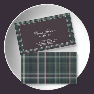 Tarjeta de visita Rustic Tartan Plaid