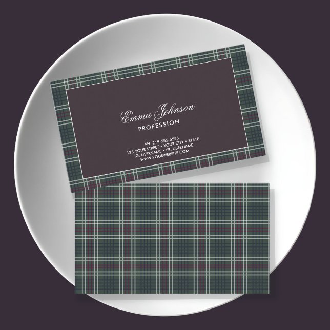 Tarjeta de visita Rustic Tartan Plaid (Subido por el creador)