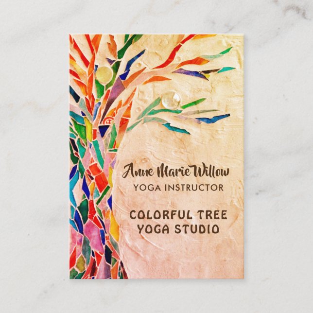 Tarjeta de visita Rustic Tree Yoga Studio (Anverso)