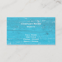 Tarjeta de visita Rustic Turquoise Wood