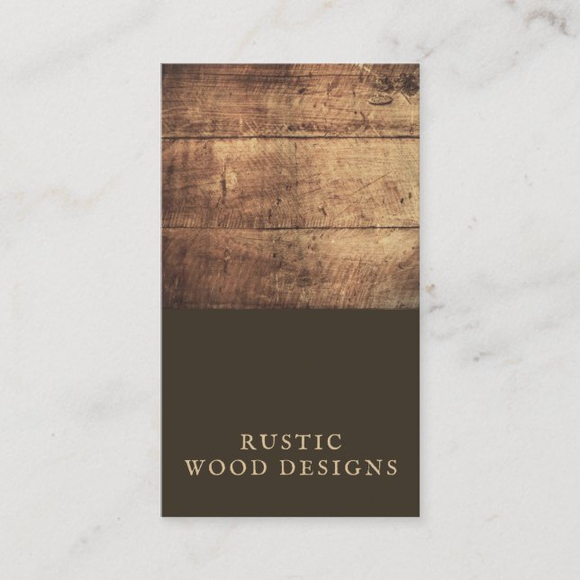 Tarjeta de visita Rustic Wood (Anverso)
