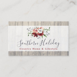 Tarjeta De Visita Rustic Wood & Southern Country Cotton Boutique