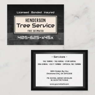 Tarjeta De Visita Rustic Wood Tree Trimming 