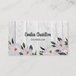 Tarjeta De Visita Rústica acuarela Rosa Rosa Ballerina Floral