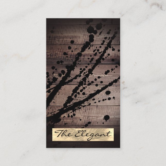 Tarjeta De Visita Rústica bandeja de Relieve metalizado dorado de ma (Anverso)