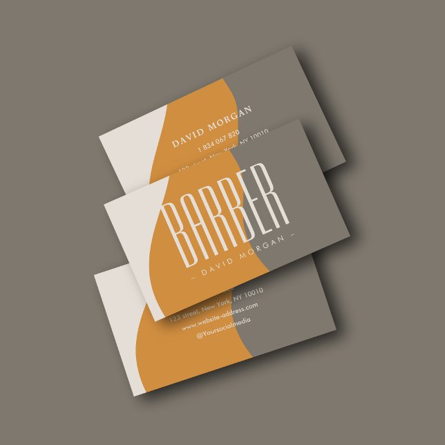 Tarjeta De Visita Rústica de los tonos de barber-tierra profesionale (Subido por el creador)