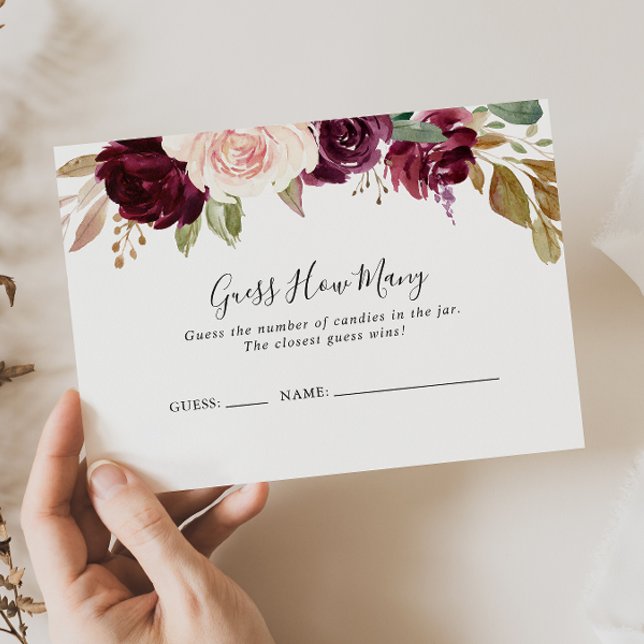 Tarjeta De Visita Rústica Floral Botánica adivina cuántas cartas de  (Subido por el creador)