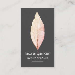 Tarjeta De Visita Rústica Leaf Dry Nature Yoga Meditación Masaje