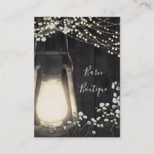 Tarjeta De Visita Rústica luz de linterna y flor de aliento del bebé