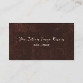 Tarjeta De Visita Rústica Rústica Textura marrón vintage