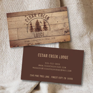 Tarjeta De Visita Rústica Wood Wilderness Forest Vacation Rentals Bu