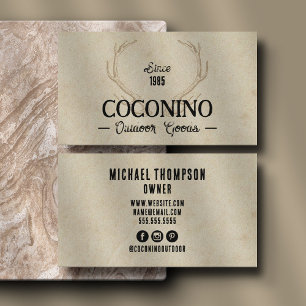 Tarjeta De Visita Rústicas Antlers Masculinas al aire libre
