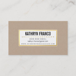 Tarjeta De Visita RUSTICIA BRAFTY KRAFT negrita lindo elegante oro n