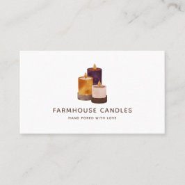 Tarjeta De Visita Rústico balneario artesanal Terra Cotta Candles