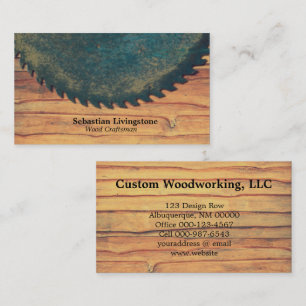 Tarjeta De Visita Rústico Circular Saw Woodwork Profesional
