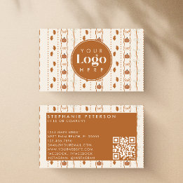 Tarjeta De Visita Rústico Código QR del logotipo del Personalizado d