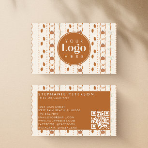 Tarjeta De Visita Rústico Código QR del logotipo del Personalizado d