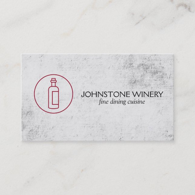 Tarjeta De Visita Rústico con botella de vino (Anverso)
