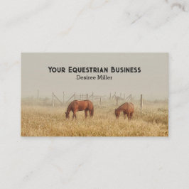 Tarjeta De Visita Rústico De Campo De Caballos