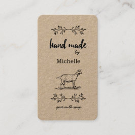 Tarjeta De Visita Rústico del jabón de leche de cabra hecho a mano