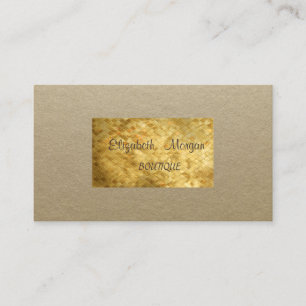 Tarjeta De Visita Rústico Elegante, Kraft, Lentejuelas Doradas