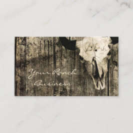 Tarjeta De Visita Rústico establo de toro occidental marrón vintage