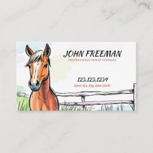 Tarjeta De Visita Rústico Ilustracion ecuestre