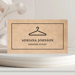 Tarjeta De Visita Rústico Kraft Black Clothes estilo de moda