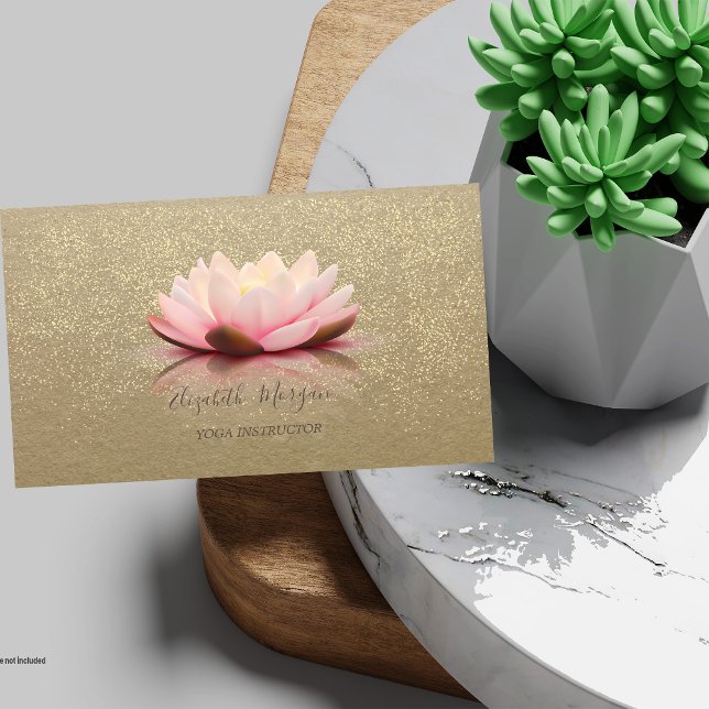 Tarjeta De Visita Rústico Kraft,Lotus,Loto de oro (Subido por el creador)