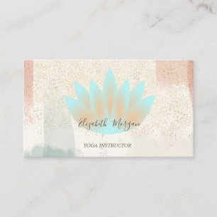 Tarjeta De Visita Rústico,Lotus,Confetti Watercolor Brote de pincel