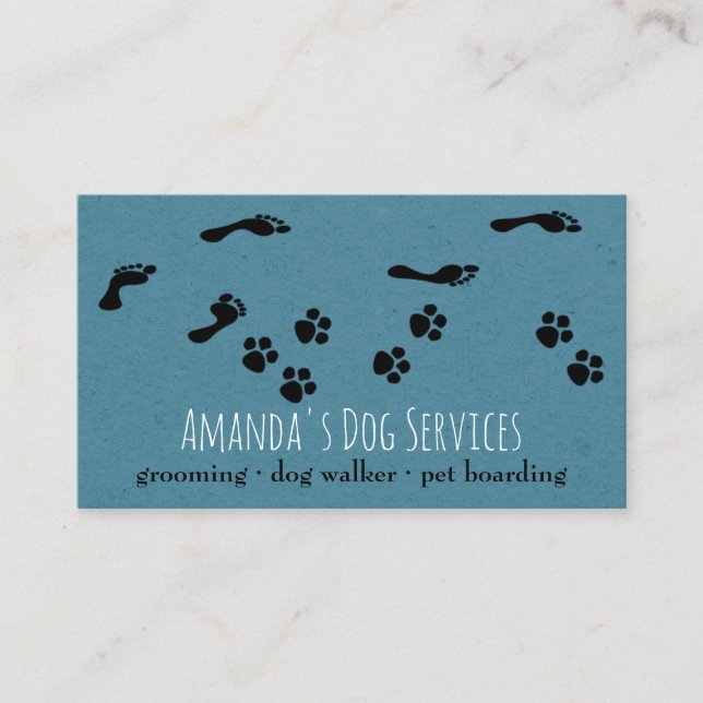 Tarjeta De Visita Rústico Mascota de sitios para perros servicios de (Anverso)