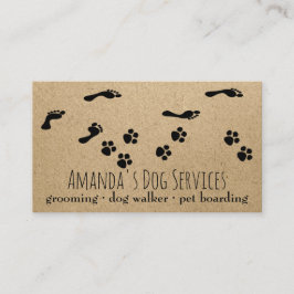 Tarjeta De Visita Rústico Mascota de sitios para perros servicios de