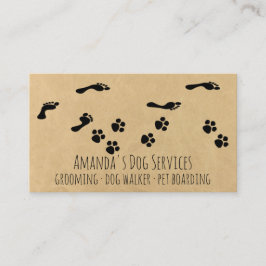 Tarjeta De Visita Rústico Mascota de sitios para perros servicios de