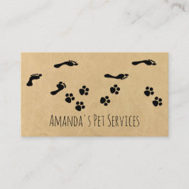 Tarjeta De Visita Rústico Mascota de sitios para perros servicios de