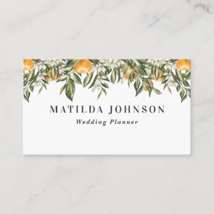 Tarjeta De Visita Rústico naranja cítrico botánico 