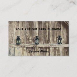Tarjeta De Visita Rústico País Oeste Linternas de Granjas de Madera