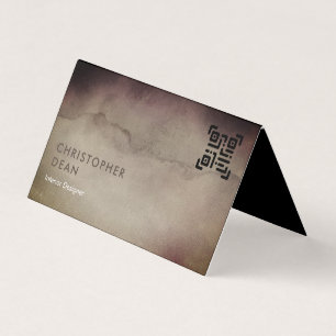 Tarjeta De Visita Rústico Profesional Brown Resumen Código QR