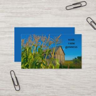 Tarjeta De Visita Rústico y antiguo granero azul Verde Granja