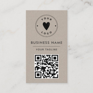 Tarjeta De Visita Rusty Kraft minimalista Añade tu propio logotipo Q