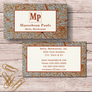 Tarjeta De Visita Rusty Metalizado Masculina moderna