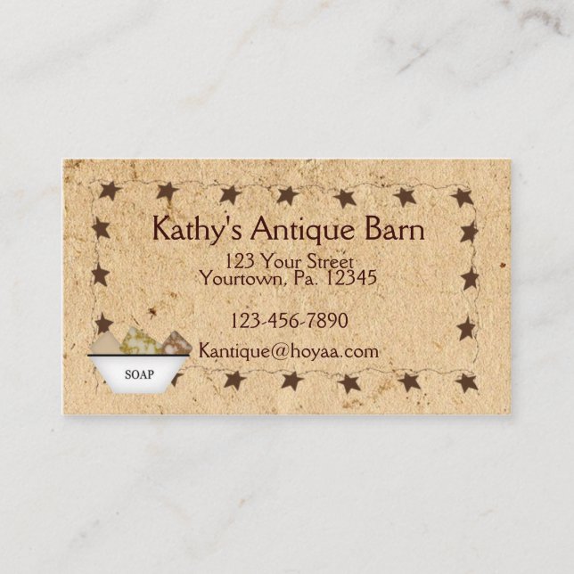 Tarjeta De Visita Rusty Stars & Soap Business Card (Anverso)