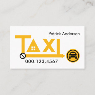 Tarjeta De Visita Ruta de Transporte en Taxi Amarillo